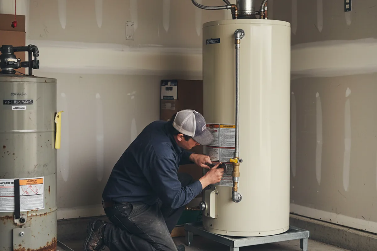 Water heater and shutoff valve replacement in Branch