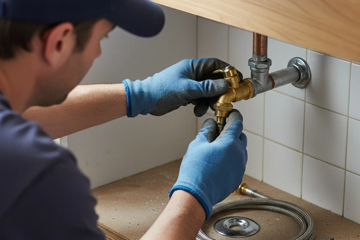 Shutoff valve and fitting work during Emergency Plumbing in Branch